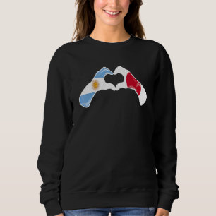 Argentine Japan Flag - Argentinian Japanese Heart_ Sweatshirt