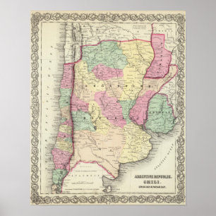 Argentine Republic, Chilli, Uruguay & Paraguay Poster