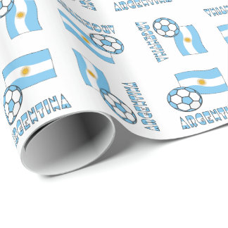 Argentine Soccer Ball and Flag Wrapping Paper