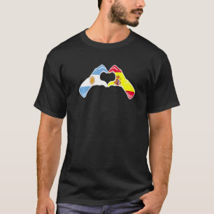 Argentine Spain Flag - Argentinian Spanish Heart P T-Shirt