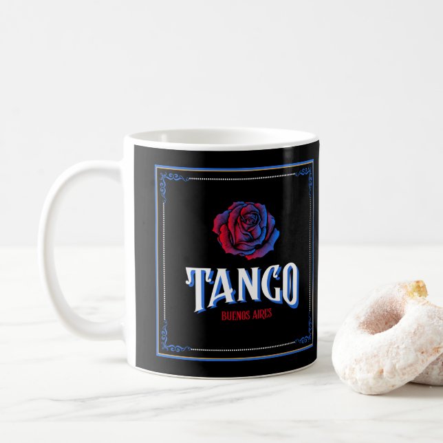 Argentine Tango Buenos Aires Fileteado Porteño Coffee Mug (With Donut)