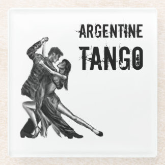 Argentine tango dance art - glass coaster