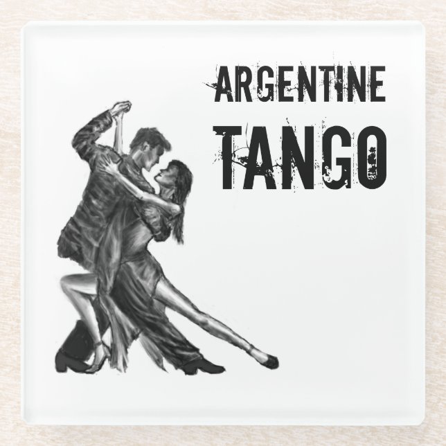 Argentine tango dance art - glass coaster (Front)