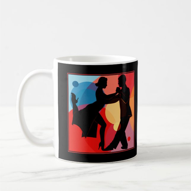 Argentine Tango Dance Couple Silhouette Coffee Mug (Left)