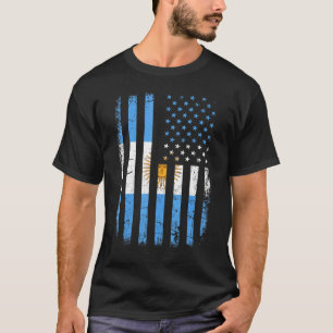 Argentinian American Flag Argentinian Roots Argent T-Shirt