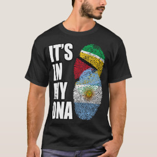 Argentinian And Guyanese Mix DNA Flag Heritage T-Shirt