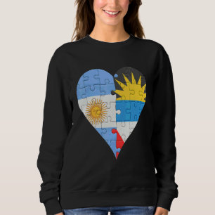 Argentinian Antiguan & Barbudan Flag Heart Sweatshirt