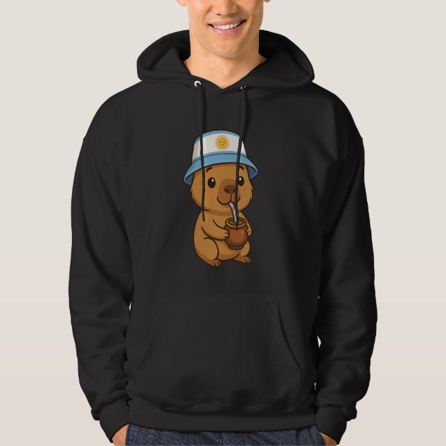 Argentinian Capybara Yerba Mate Kawaii Argentina C Hoodie (Front)