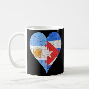Argentinian Cuban Flag Heart  Coffee Mug