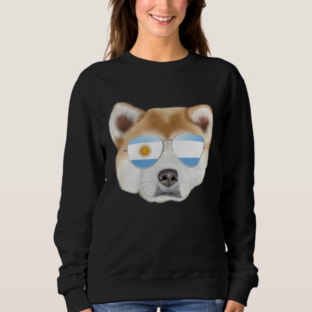 Argentinian Flag Akita Dog Argentina Pocket Sweatshirt (Front)