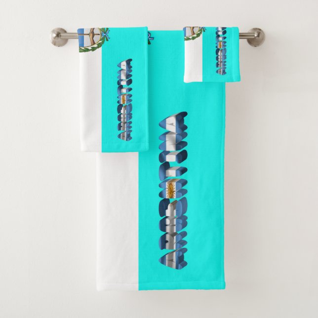 Argentinian flag bath towel set (Insitu)