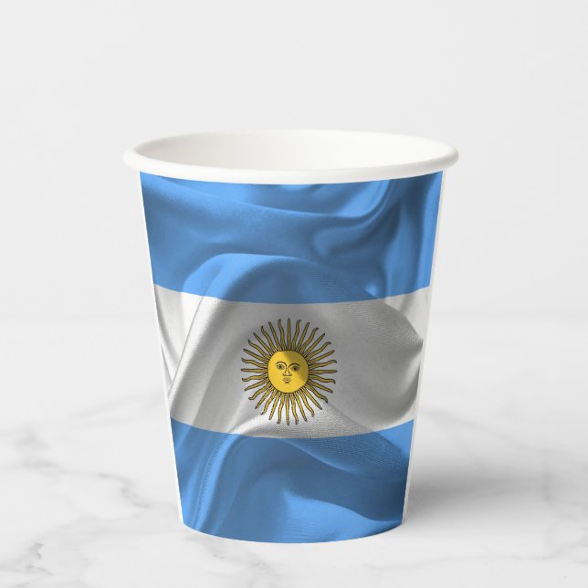 Argentinian flag-coat arms paper cups (Front)