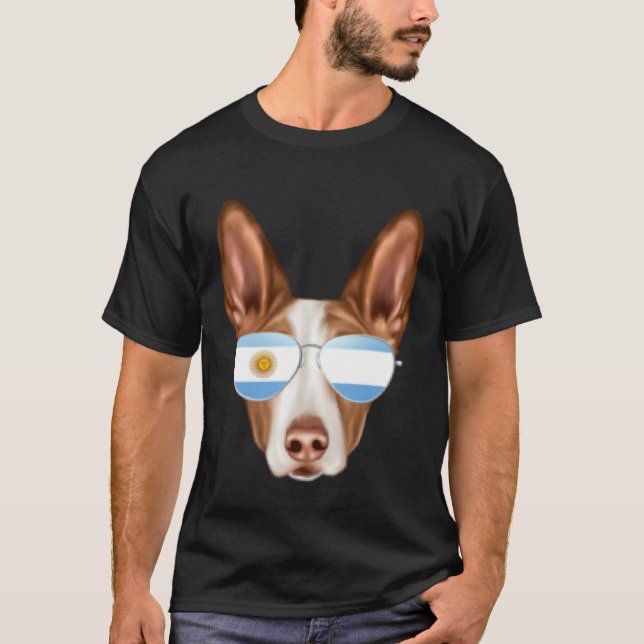 Argentinian Flag Ibizan Hound Dog Argentina Pocket T-Shirt (Front)