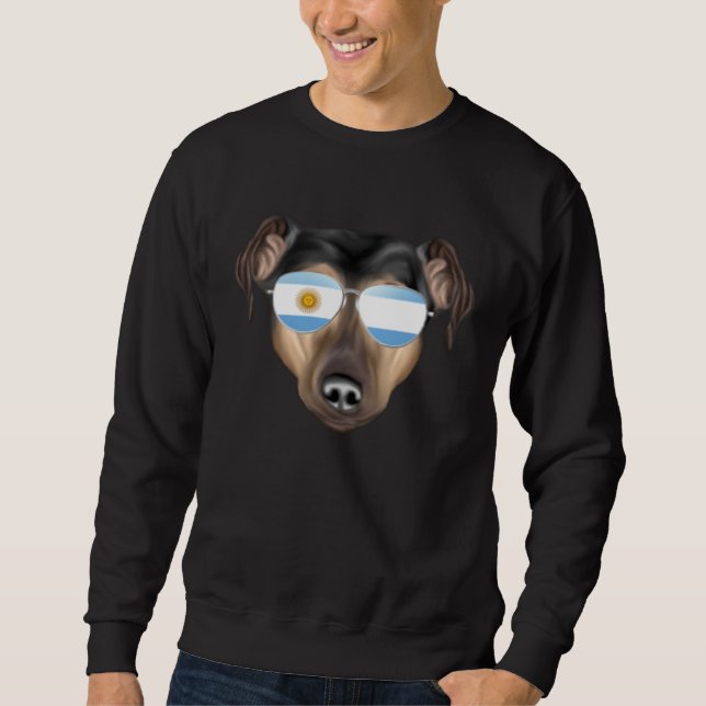 Argentinian Flag Manchester Terrier Dog Argentina  Sweatshirt (Front)