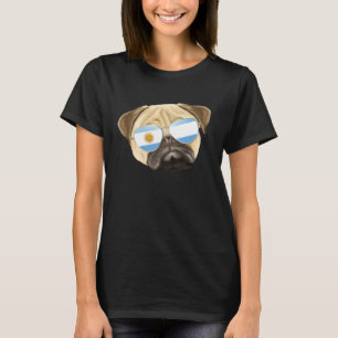 Argentinian Flag Pug Dog Argentina Pocket T-Shirt