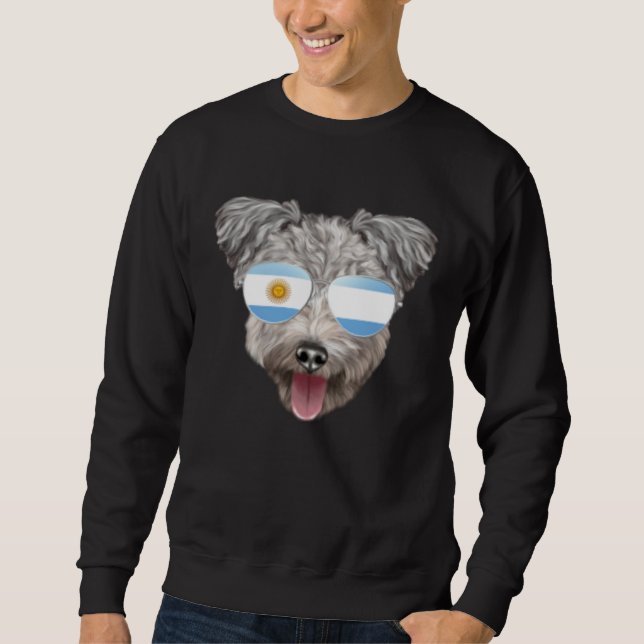 Argentinian Flag Pumi Dog Argentina Pocket Sweatshirt (Front)