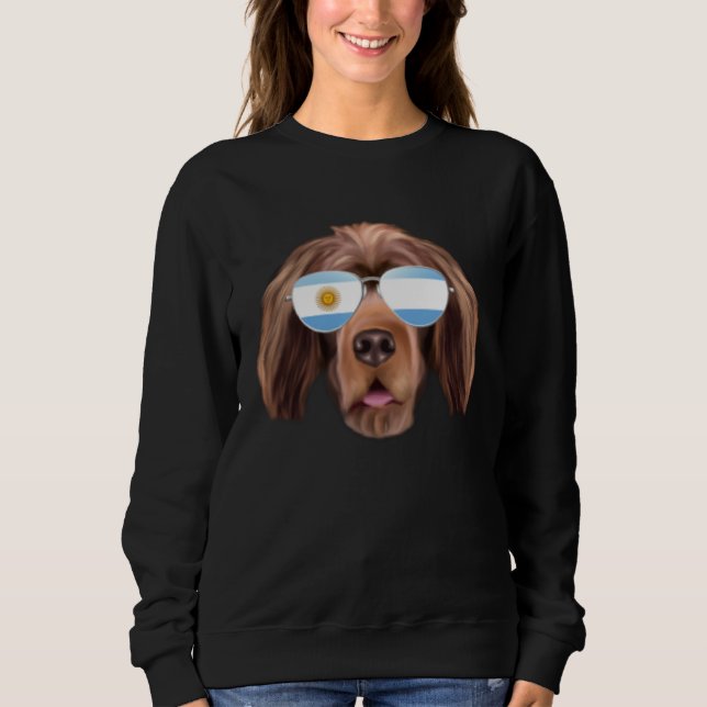 Argentinian Flag Sussex Spaniel Dog Argentina Pock Sweatshirt (Front)
