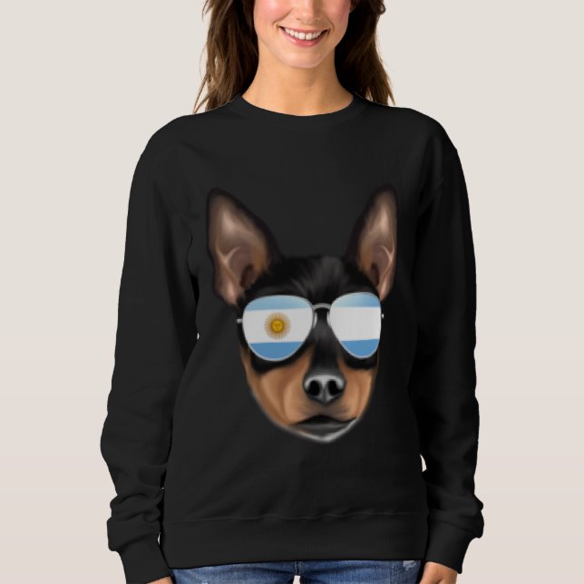 Argentinian Flag Toy Fox Terrier Dog Argentina Poc Sweatshirt (Front)