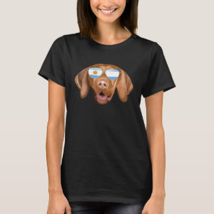 Argentinian Flag Vizsla Dog Argentina Pocket T-Shirt