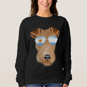 Argentinian Flag Wire Fox Terrier Dog Argentina Po Sweatshirt