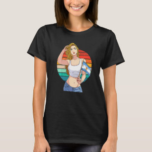 Argentinian Girl Argentina Flag Latino Pride Vinta T-Shirt