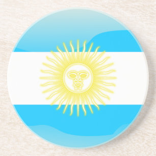 Argentinian glossy flag coaster