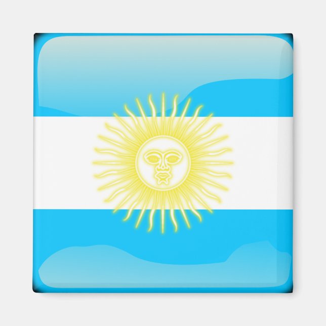 Argentinian glossy flag magnet (Front)