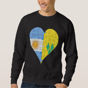 Argentinian Saint Vincentian Flag Heart Sweatshirt