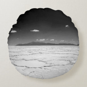 Argentinian Salt Flats Desert And Mountains Round Cushion