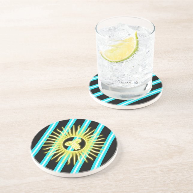 Argentinian stripes flag coaster (Side)