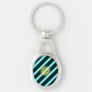 Argentinian stripes flag key ring
