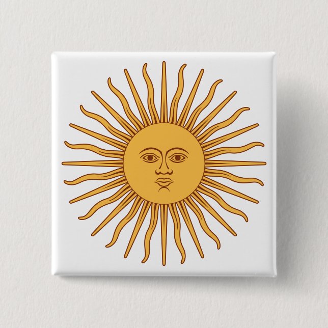 Argentinian Sun 15 Cm Square Badge (Front)