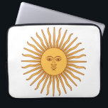 Argentinian Sun Laptop Sleeve<br><div class="desc">This design contains the Sol de Mayo (Sun of May) that is featured in the centre of the national flag of Argentina. The sun appeared for the first time in the version of the flag released in 1818. According to some historians, the Sun of May represents Inti, the Incan god...</div>