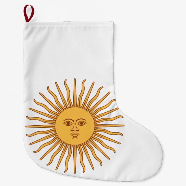 Argentinian Sun Large Christmas Stocking (Front)