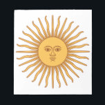 Argentinian Sun Notepad<br><div class="desc">This design contains the Sol de Mayo (Sun of May) that is featured in the centre of the national flag of Argentina. The sun appeared for the first time in the version of the flag released in 1818. According to some historians, the Sun of May represents Inti, the Incan god...</div>