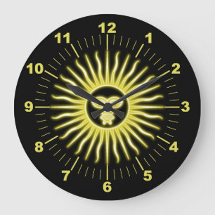 Argentinian Sun of May Large Clock