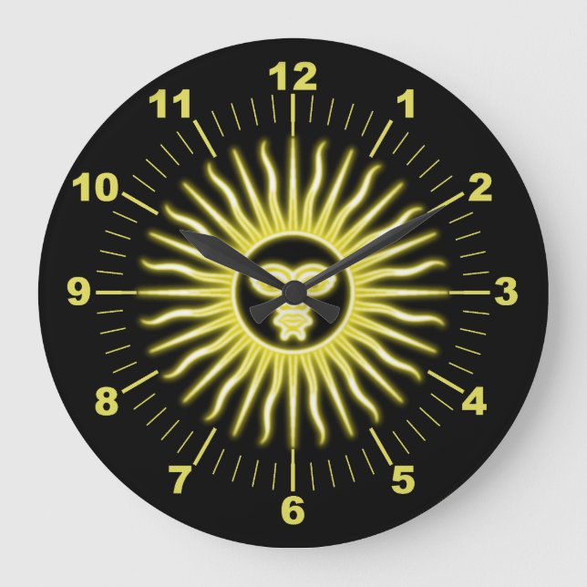 Argentinian Sun of May Large Clock (Front)