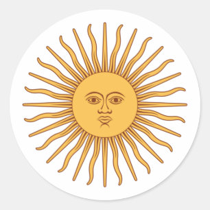 Argentinian Sun of May (Sol de Mayo Argentino) Classic Round Sticker