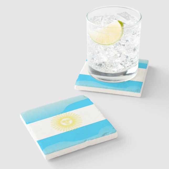 Argentinian Sun of May Stone Coaster (Side)