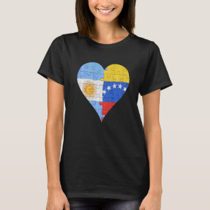 Argentinian Venezuelan Flag Heart T-Shirt