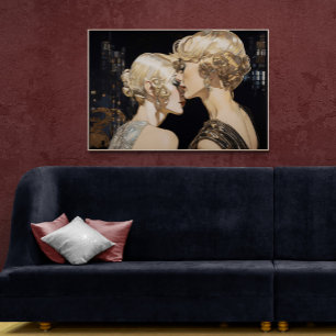 Argentinian Women Sharing a Secret Miami Painting Poster