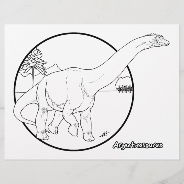 Argentinosaurus - Colouring Page. (Front)