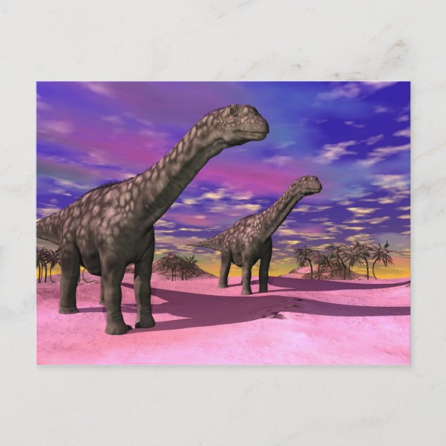 Argentinosaurus dinosaurs - 3D render Postcard (Front)