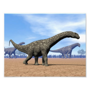 Argentinosaurus dinosaurs walk - 3D render Photo Print