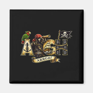 ARGH Pirate Ship Parrot Jolly Roger Costume Pirate Magnet