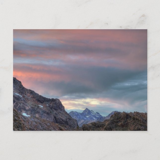 Argonaut Peak, sunset Postcard (Front)