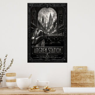 Argren Station Dystopian Zoltanis Plaza Cityscape Poster