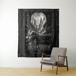 Argren Station Dystopian Zoltanis Plaza Cityscape Tapestry