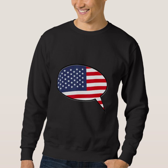 Arguing politics speech bubble sweatshirt (Front)