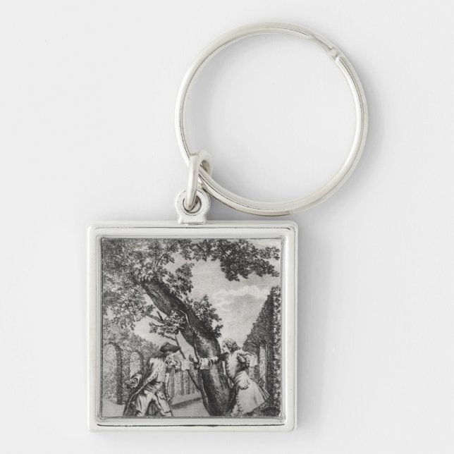 Argument between Jean-Jacques Rousseau Key Ring (Front)